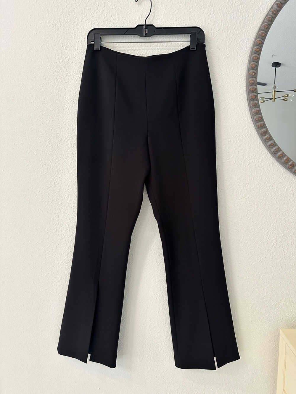 Elie Tahari Black Front Hem Slit Trouser Size 6
